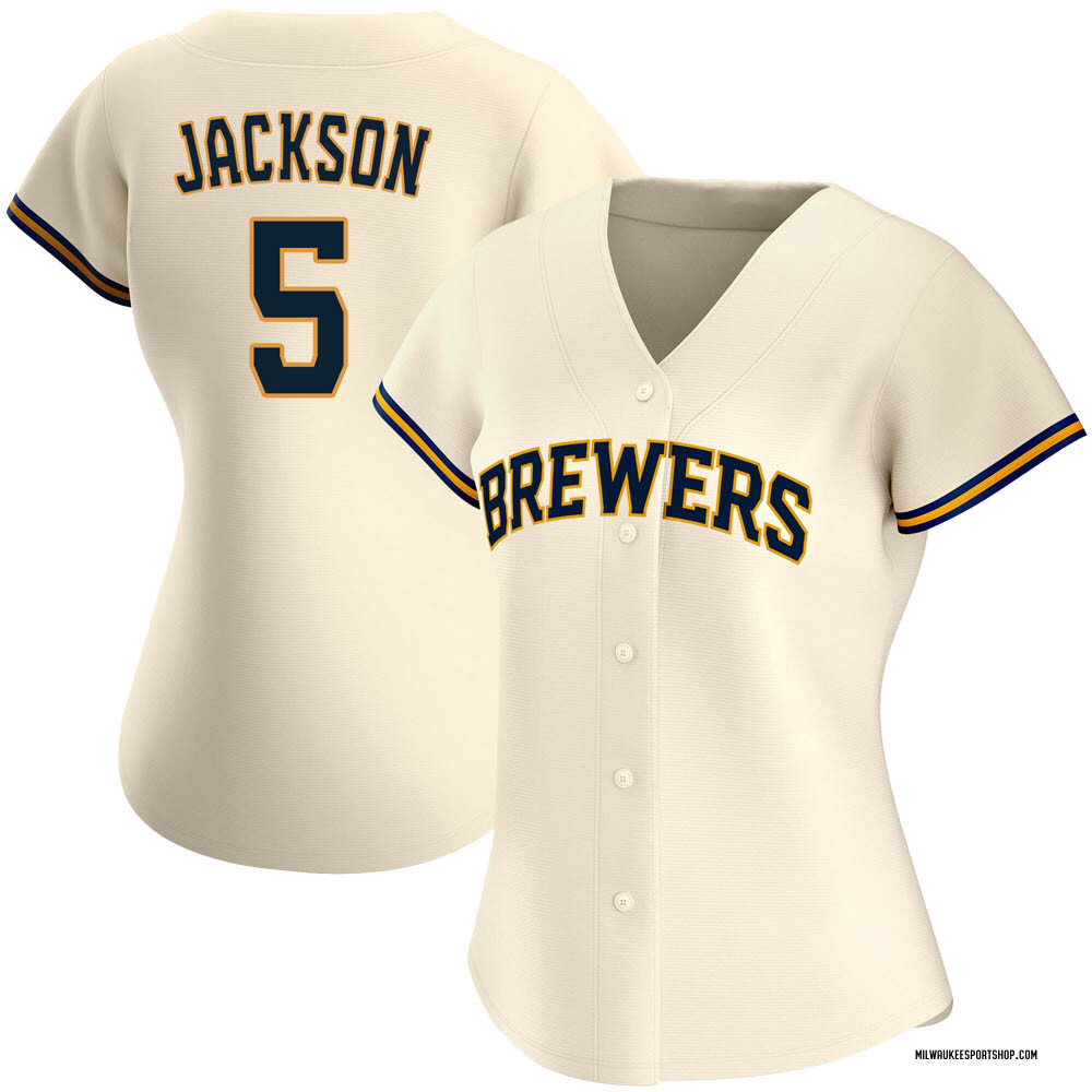 Authentic Alex Jackson Women's Milwaukee Brewers Home Jersey - Cream ...